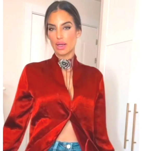 ๐๐ NWT Zara Satin Kimono Midi Wrap Dress Dark Orange ZW Collection Size M - Picture 11 of 16